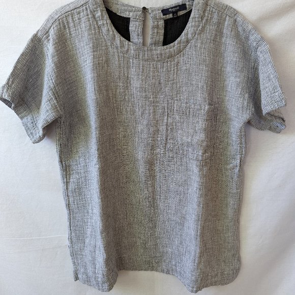 Madewell Black Grey Structured Top Size Extra Small - Picture 4 of 10